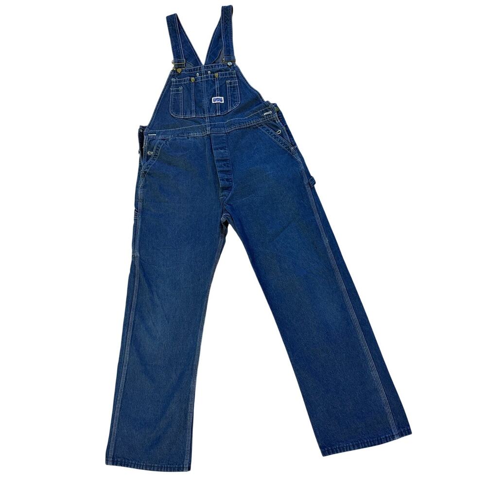 Big Smith Blue Denim Men's Bib Overalls 100% Cotton Size 38 X 32